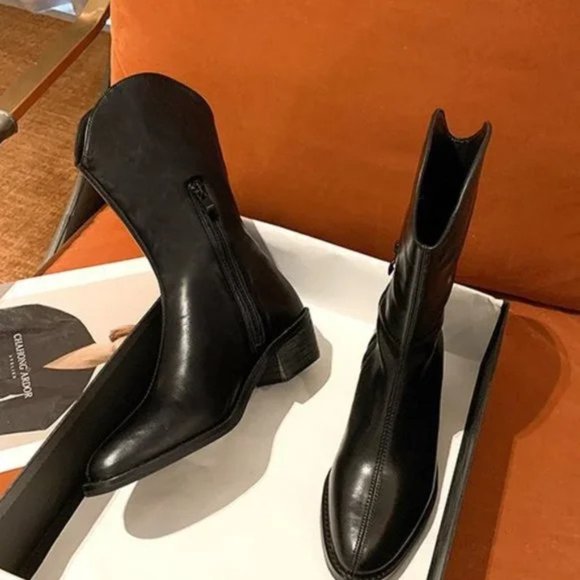 Doc Martens new side zip ankle boot chunky kitten heel boot - Picture 4 of 4